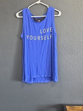 LuLaRoe Royal Blue Tank Top with "LOVE YOURSELF" Print